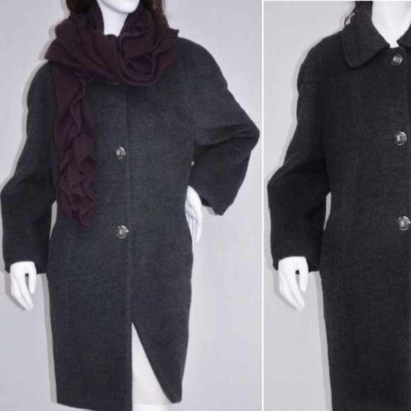 Marbella Jackets & Blazers - Italian  Soft Fleece Charcoal Gray Wool Coat
